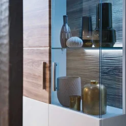 Best Hochglanz Vitrine in Weiß - Icadro Schränke