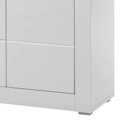 Clearance Hochglanz Vitrine in Weiß 3-türig Yulis mit Glaseinsatz Highboards|Vitrinen