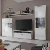 New Hochglanz Wohnwand Tacroma in Weiß (vierteilig) Wohnwände
