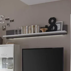 New Hochglanz Wohnwand Tacroma in Weiß (vierteilig) Wohnwände