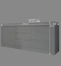 Sale Hochglanz Wohnzimmermöbel in Weiß - Sogno (zweiteilig) Wohnwände