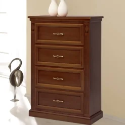Outlet Hochkommode in Walnussbraun - Dramos Kommoden
