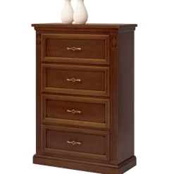 Outlet Hochkommode in Walnussbraun - Dramos Kommoden