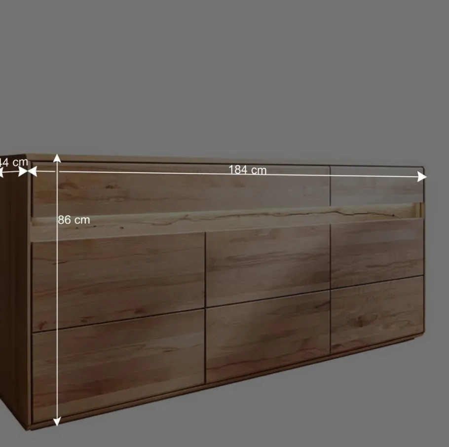 Sale Hochwertiges Wildeiche Sideboard 184x86x44 cm - Acmida Sideboards