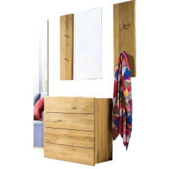 Clearance Holz Garderoben Set aus Eiche - Avidora (vierteilig) Garderoben