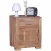 Outlet Holz Nachtschränkchen Vislan mit Schublade und Schrankfach Kommoden
