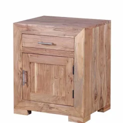 Outlet Holz Nachtschränkchen Vislan mit Schublade und Schrankfach Kommoden