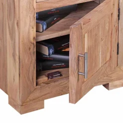 Outlet Holz Nachtschränkchen Vislan mit Schublade und Schrankfach Kommoden