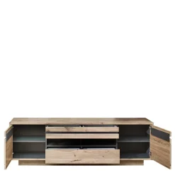 Holzoptik TV Anbauwand Set - Zelio (dreiteilig) Wohnwände