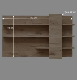 Holzoptik TV Anbauwand Set - Zelio (dreiteilig) Wohnwände