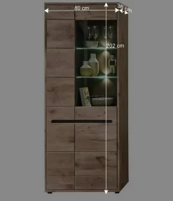 Holzoptik TV Anbauwand Set - Zelio (dreiteilig) Wohnwände