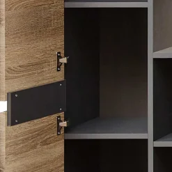 Holzoptik TV Anbauwand Set - Zelio (dreiteilig) Wohnwände