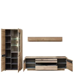 Online Holzoptik Wohnwand in Wildeiche - Zelio (dreiteilig) Wohnwände