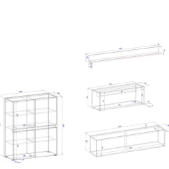Home Office Wohnwand Set - Nonessia (vierteilig) Wohnwände