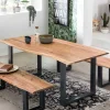 New Industrial Esstisch mit Baumkante Akazie - Hovalta Tische