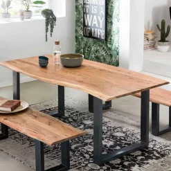 New Industrial Esstisch mit Baumkante Akazie - Hovalta Tische
