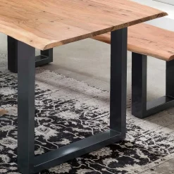 New Industrial Esstisch mit Baumkante Akazie - Hovalta Tische