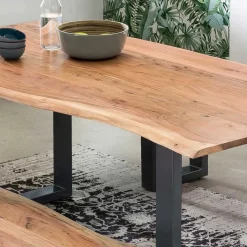 New Industrial Esstisch mit Baumkante Akazie - Hovalta Tische