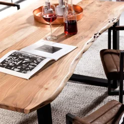 New Industrial Esstisch mit Baumkante Akazie - Hovalta Tische