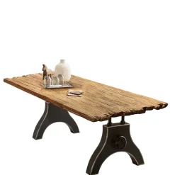 Industrial Esstisch mit Teak Altholzplatte - Banyo Tische
