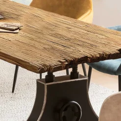 Industrial Esstisch mit Teak Altholzplatte - Banyo Tische