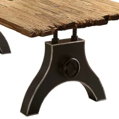 Industrial Esstisch mit Teak Altholzplatte - Banyo Tische