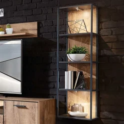 Best Industrial Hängeregal in Dekor Eiche Dunkel - Xindus Regale