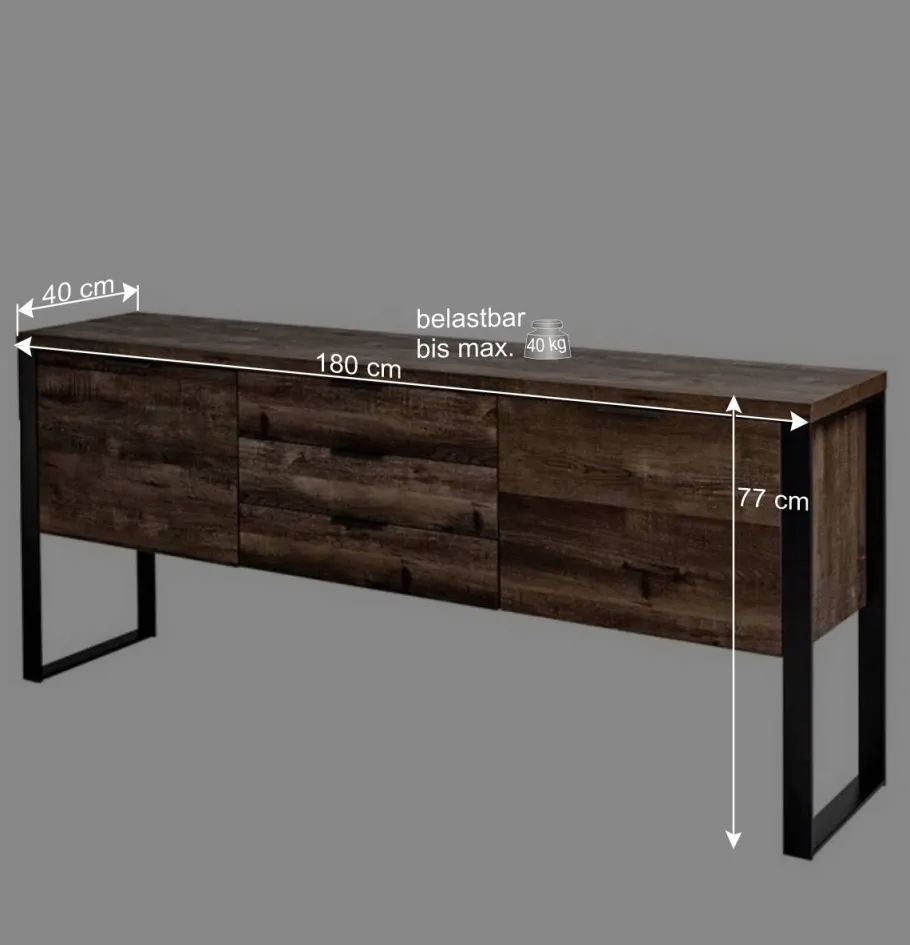 Best Industrial Sideboard mit viel Bodenfreiheit - Srecla Sideboards