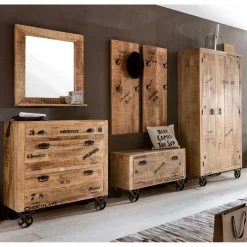 Best Industry Garderobenmöbel Indri aus Mangobaum Massivholz (sechsteilig) Garderoben