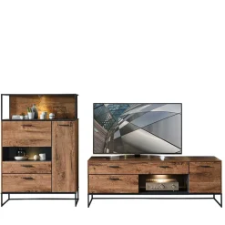 Outlet Industry TV Board & Highboard Set - Xindus (zweiteilig) Wohnwände