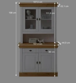 Sale Kiefer Küchenbuffet Sibiuta in Weiß Kommoden