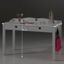 Hot Kinderzimmer Schreibtisch Grandory in Weiß lackiert Tische