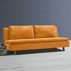 Sale Klappcouch in Ocker mit Eiche - Lyra Betten|Sofas