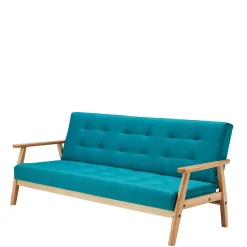 Sale Klappcouch in Petrol & Eukalyptus Natur - Barne Sofas