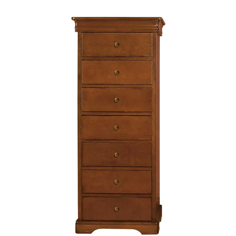 Sale Klassisch gestaltete Hochkommode in Nussbaum - Lemerzi Kommoden