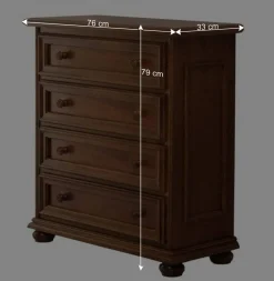 Sale Klassisch gestaltete Hochkommode in Walnussfarben - Manicos Kommoden