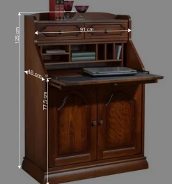 Klassischer Sekretär in Nussbaum - Modicca Highboards|Tische