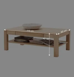 Outlet Klassischer Sofatisch in Eiche Bianco - Vernella Tische