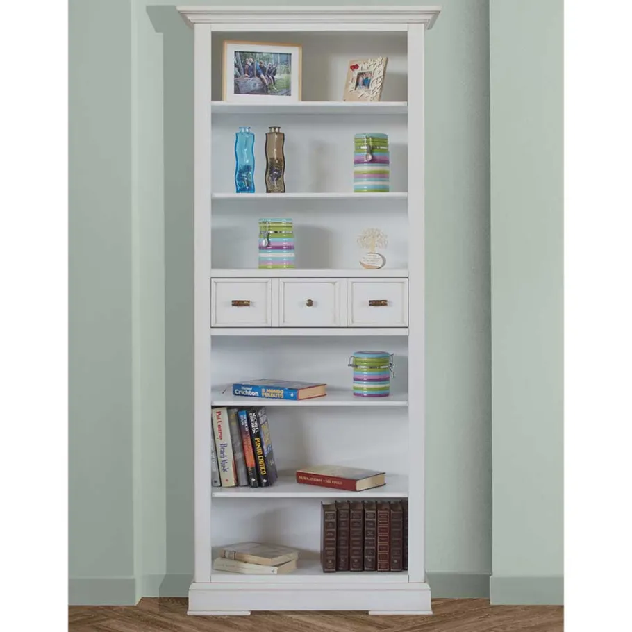 Best Klassisches Bücherregal in Antikweiß - Annot Regale|Vitrinen