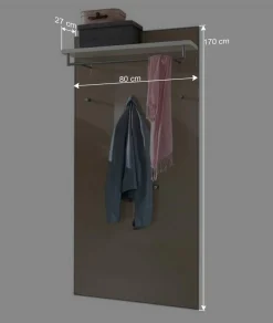 Best Kleiderpaneel Srocca in Taupe Glas beschichtet Garderoben