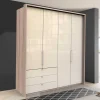 Best Kleiderschrank 200cm breit in Creme Glas - Rativian Kleiderschränke|Schränke