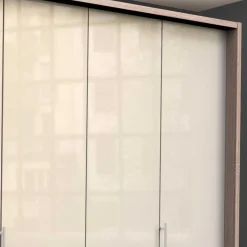 Best Kleiderschrank 200cm breit in Creme Glas - Rativian Kleiderschränke|Schränke