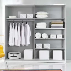 Best Kleiderschrank mit 2 Schwebetüren in Weiß - Juleste Schränke|Kleiderschränke