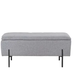 Best Kleine Truhenbank in Hellgrau Stoff - Malo Sitzbank