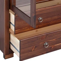 Best Kleiner Vitrinenschrank in Dunkelbraun - Luvin Highboards|Vitrinen