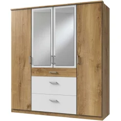 Best Kombi Kleiderschrank in Plankeneiche mit Weiß - Curacao Kleiderschränke|Schränke