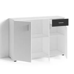 Best Kombi-Kommode in Weiß mit Schwarz - Massa Kommoden