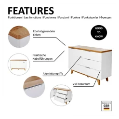 Best Kombi-Kommode in Weiß und Kerneiche - Xuana Tv & Hifi-Möbel