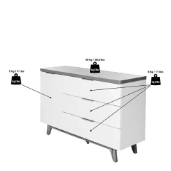 Best Kombi-Kommode in Weiß und Kerneiche - Xuana Tv & Hifi-Möbel