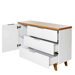 Best Kombi-Kommode in Weiß und Kerneiche - Xuana Tv & Hifi-Möbel